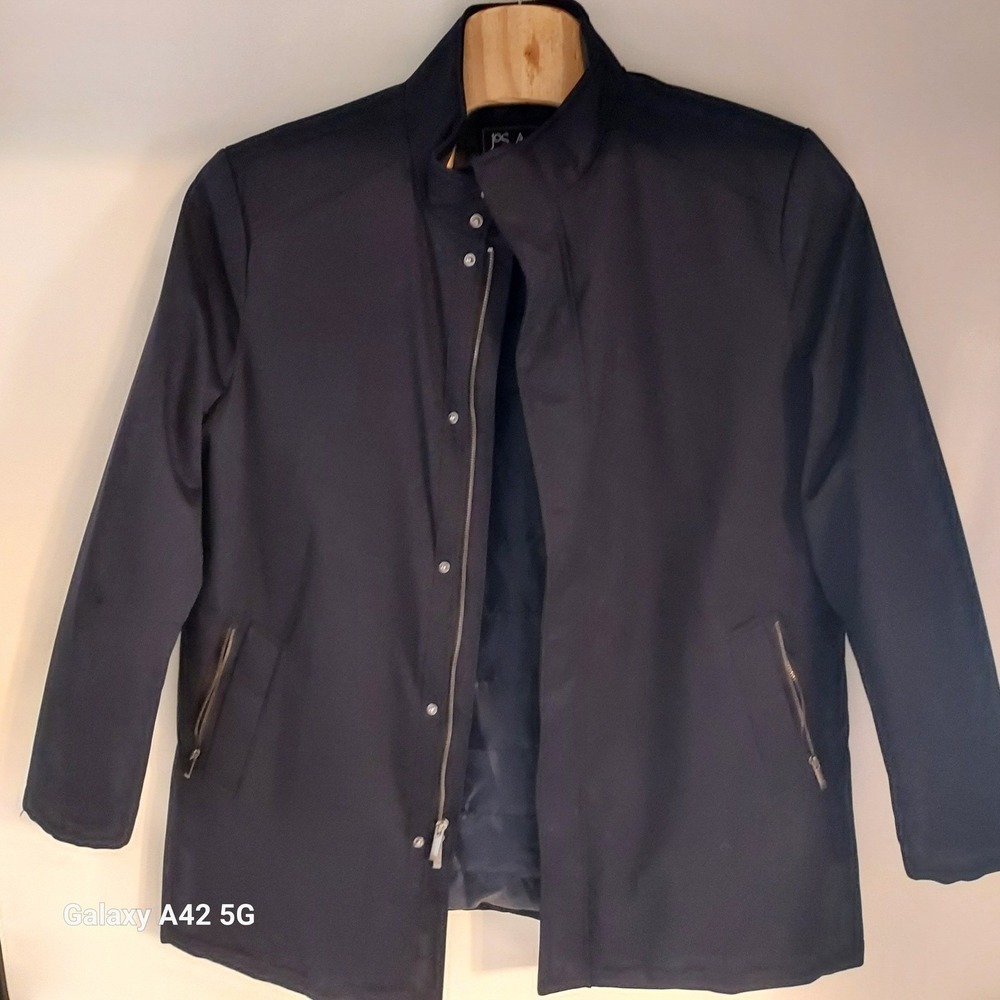 Jos. A. Bank Traveler Mens XXL Navy Blue Quilted Lined Zip Snap Jacket Coat